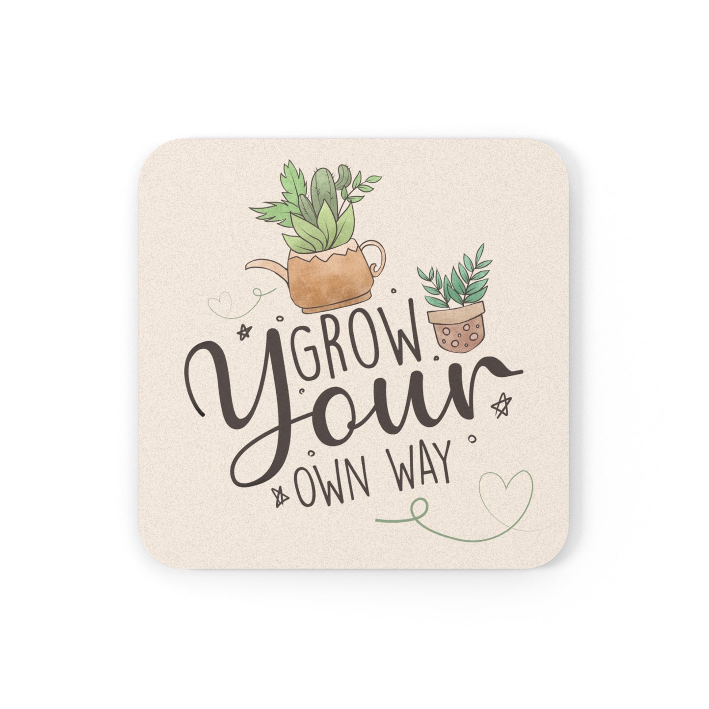 Grow your own way - Cork Back Coaster