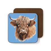 Highland Bull Hardboard Back Coaster