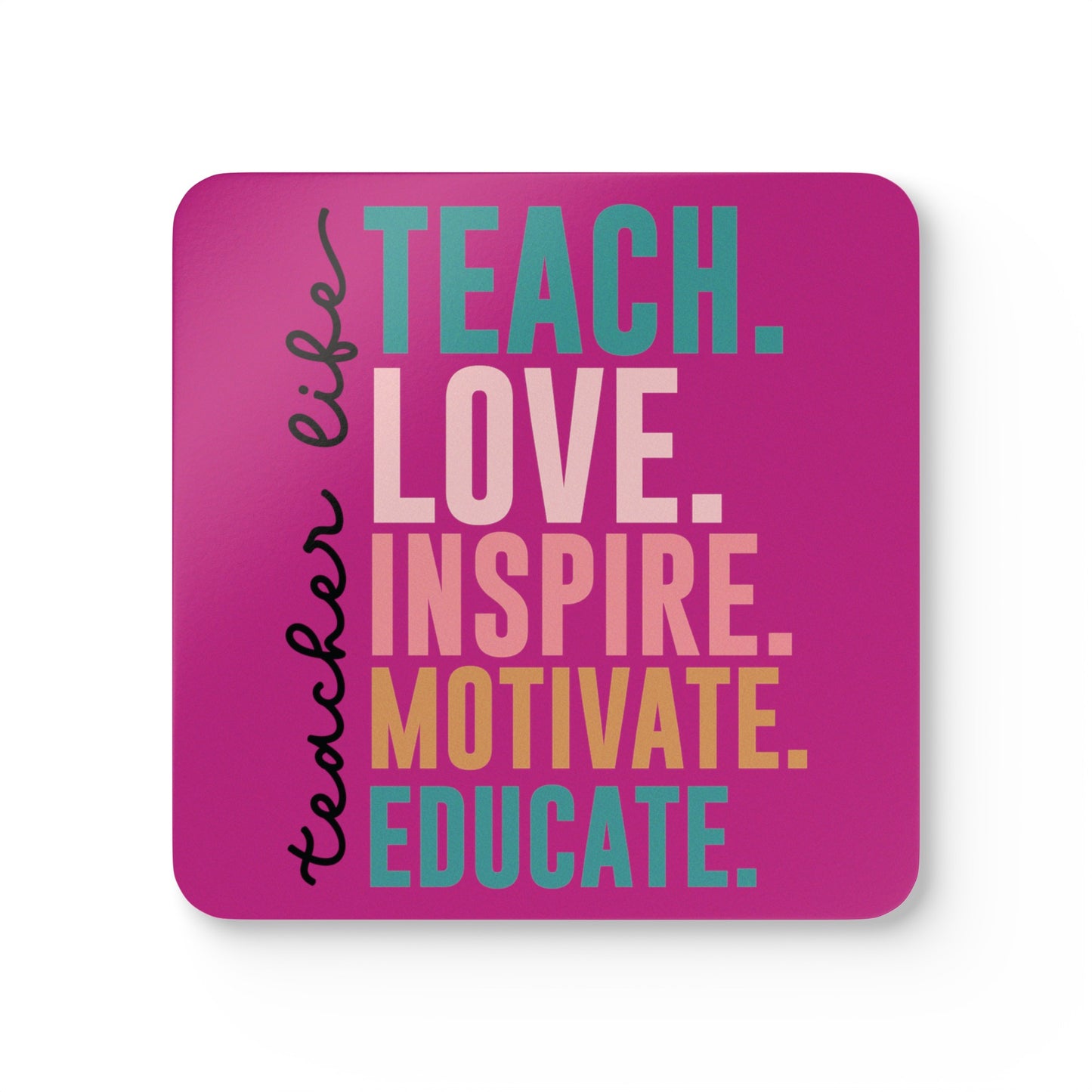 Teacher Life Corkwood Coaster Set