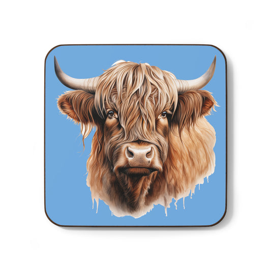 Highland Bull Hardboard Back Coaster