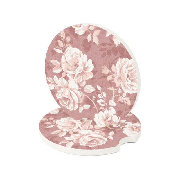 Shabby Chic Flowers Soapstone Car Coaster