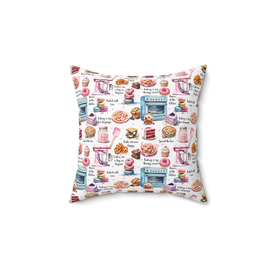 Baking Spun Polyester Square Pillow