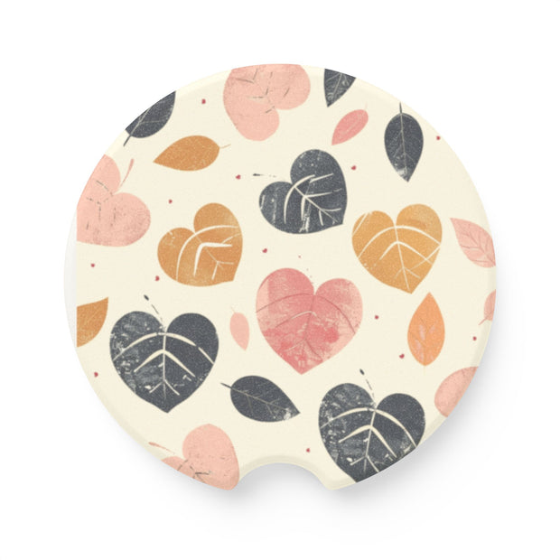 Autumn Leaves Soapstone Car Coaster - Stylish Drink Holder for Fall Decor