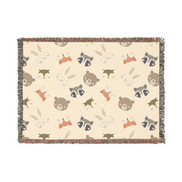 Cozy Animal Print Woven Blanket for Kids and Animal Lovers