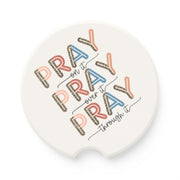 Pray Pray Pray Soapstone Car Coaster