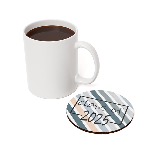 Personalized Class of 2025 Cork Coaster - Custom Graduation Gift