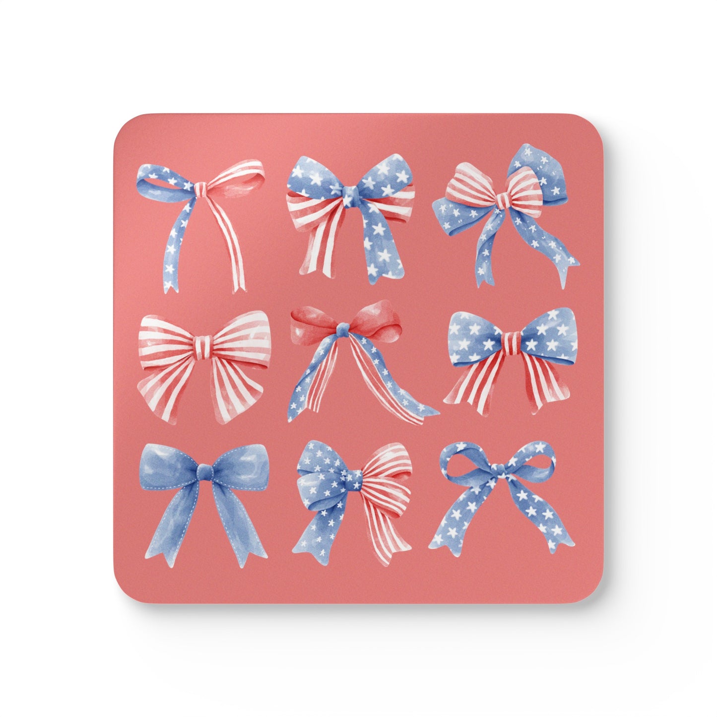 Coquette Bows 4th of July - Corkwood Coaster Set