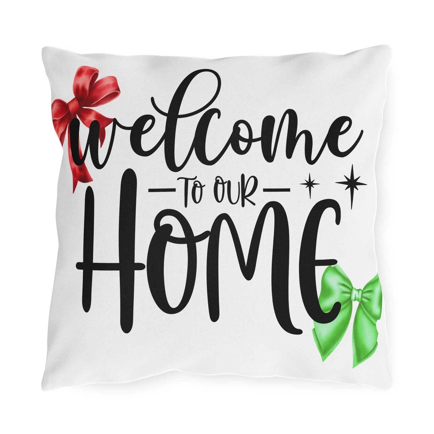 Welcome Home Holiday Outdoor Pillows - Festive Christmas Decor