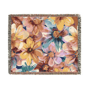 Tropical Floral Woven Blanket - Cozy Home Decor for All Seasons