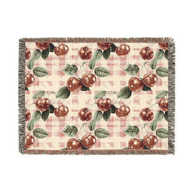 Cozy Cherry Blossom Woven Blanket - Perfect for Home Decor or Gifts