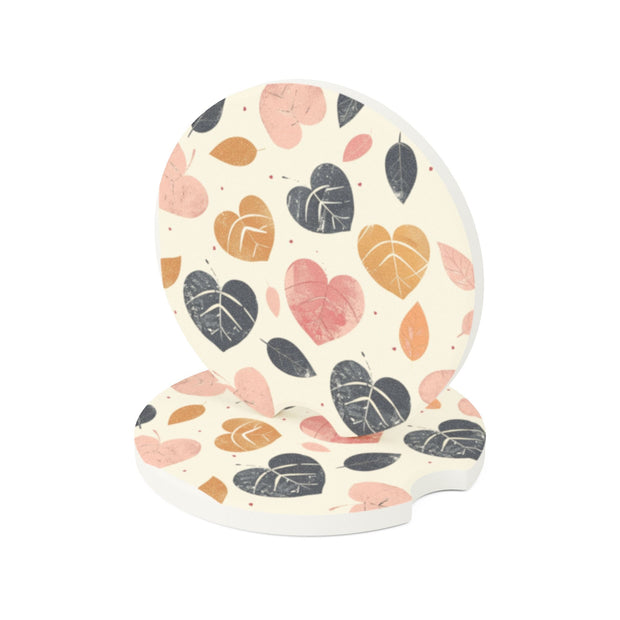 Autumn Leaves Soapstone Car Coaster - Stylish Drink Holder for Fall Decor