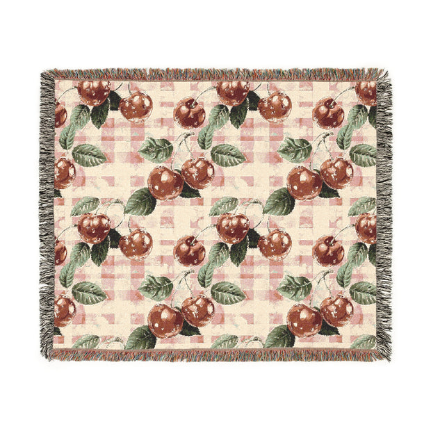 Cozy Cherry Blossom Woven Blanket - Perfect for Home Decor or Gifts