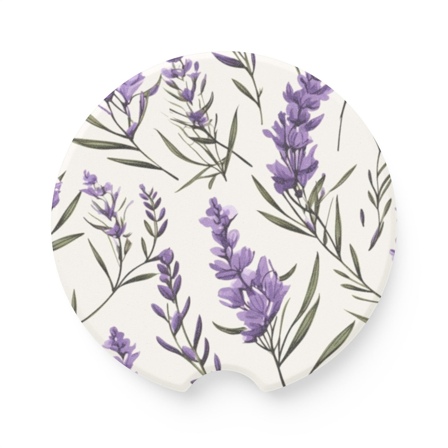 Purple flowers Soapstone Car Coaster