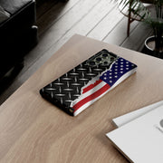 American Flag & Diamond Plate Phone Case - Durable Protection for Patriotic Spirit - Tough Cases