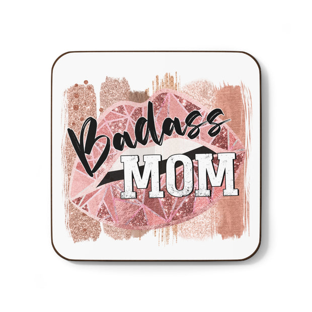 Bad ass MOM - Hardboard Back Coaster