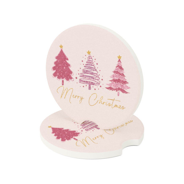 Merry Christmas Festive Soapstone Car Coaster