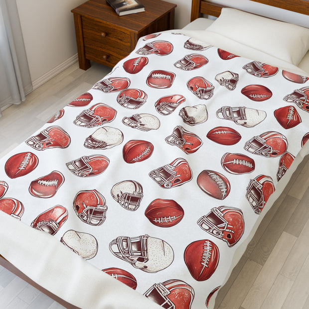 Football-Themed Velveteen Plush Blanket - Perfect for Cozy Game Days!
