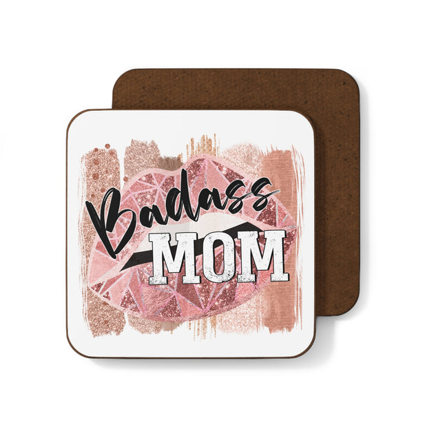 Bad ass MOM - Hardboard Back Coaster