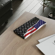American Flag & Diamond Plate Phone Case - Durable Protection for Patriotic Spirit - Tough Cases