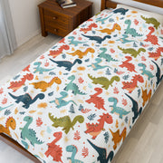 Dinosaur Pattern Velveteen Plush Blanket - Cozy and Fun for Kids