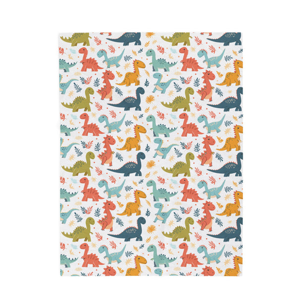 Dinosaur Pattern Velveteen Plush Blanket - Cozy and Fun for Kids
