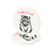 Feelin’ Feral Racoon Soapstone Car Coaster