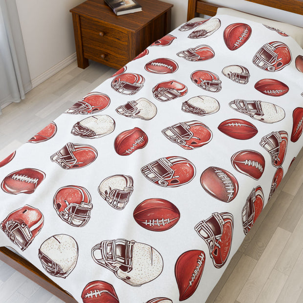 Football-Themed Velveteen Plush Blanket - Perfect for Cozy Game Days!