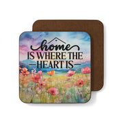 Home is Where the Heart is - Hardboard Back Coaster