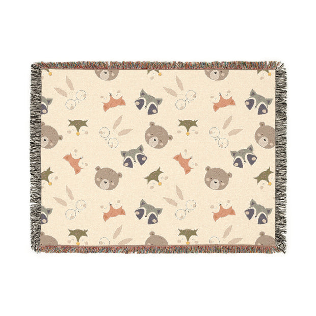 Cozy Animal Print Woven Blanket for Kids and Animal Lovers