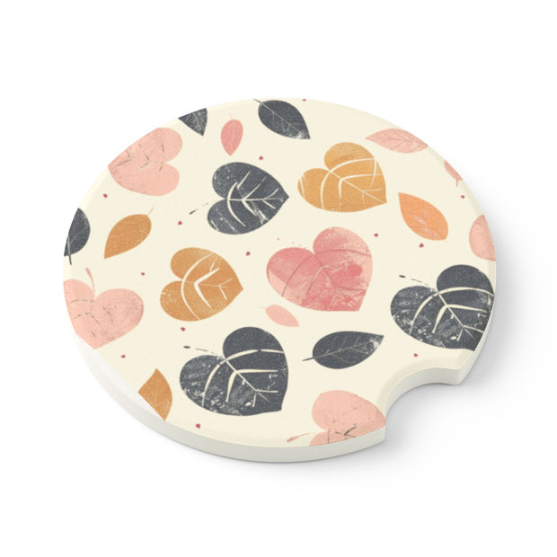 Autumn Leaves Soapstone Car Coaster - Stylish Drink Holder for Fall Decor