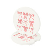 Pink Bows Coquette Soapstone Car Coaster