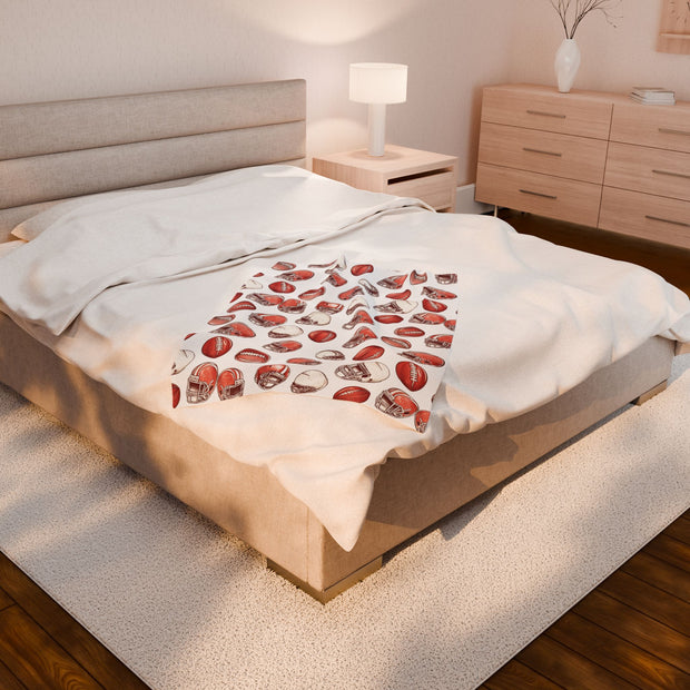 Football-Themed Velveteen Plush Blanket - Perfect for Cozy Game Days!