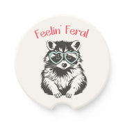Feelin’ Feral Racoon Soapstone Car Coaster