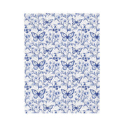 Butterfly Floral Velveteen Plush Blanket - Cozy Light Blue Throw for Home Decor, Gift for Any Occasion