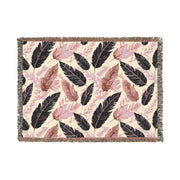 Bohemian Leaf Woven Blanket - Cozy Decorative Throw for Home