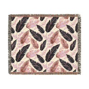 Bohemian Leaf Woven Blanket - Cozy Decorative Throw for Home