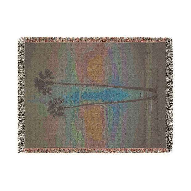 Tropical Sunset Woven Blanket - Cozy Home Decor for Beach Lovers