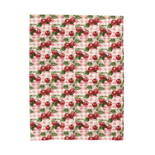 Cherry Plaid Velveteen Plush Blanket - Cozy Home Décor for All Seasons