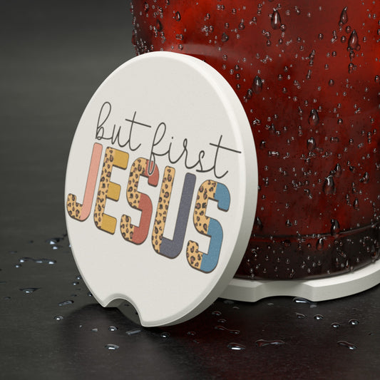 But First Jesus Soapstone Car Coaster