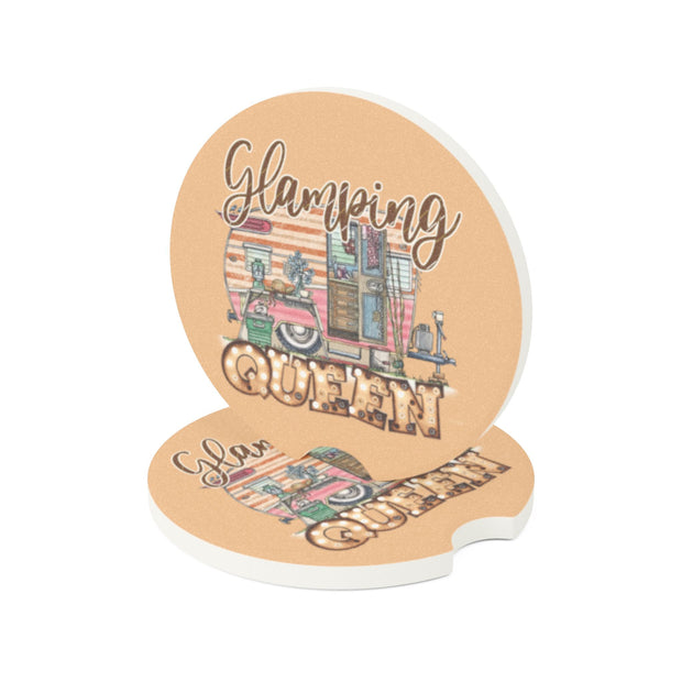 Glamping Queen Camping Soapstone Car Coaster