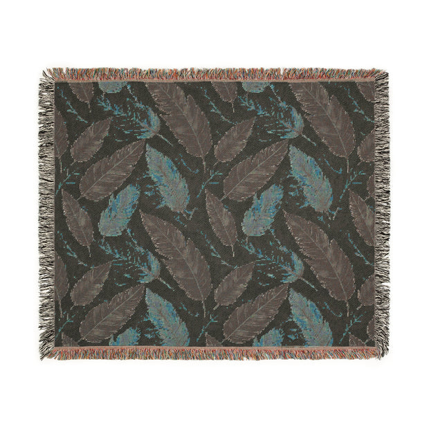 Bohemian Leaf Woven Blanket - Cozy Decorative Throw for Home