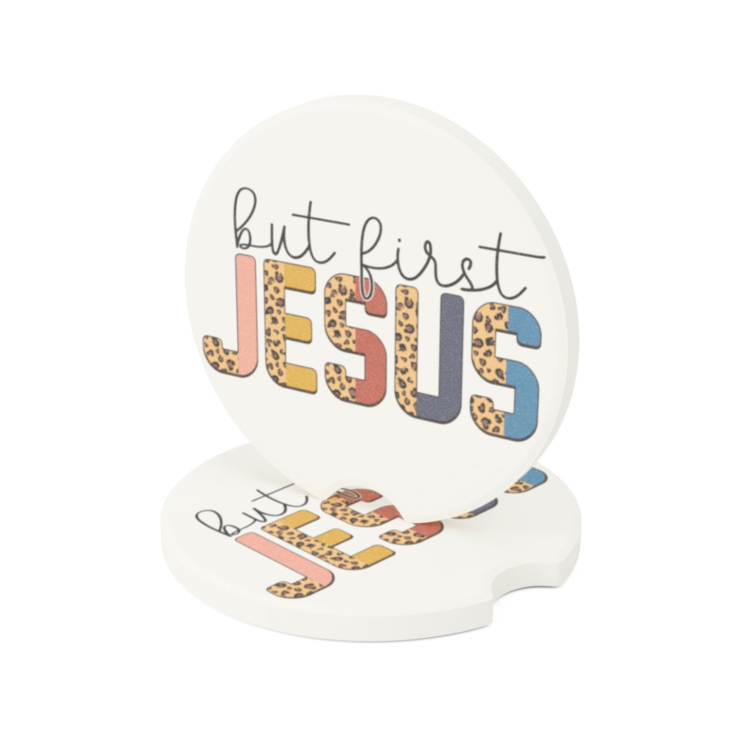 But First Jesus Soapstone Car Coaster