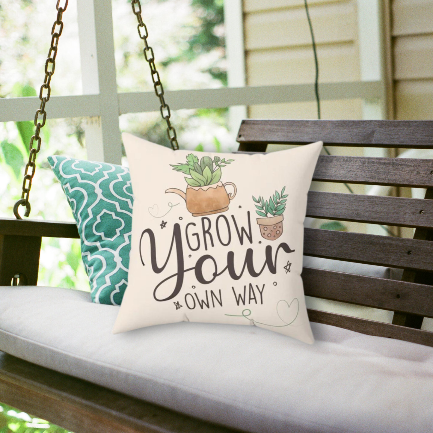 Grow your own way - Spun Polyester Square Pillow