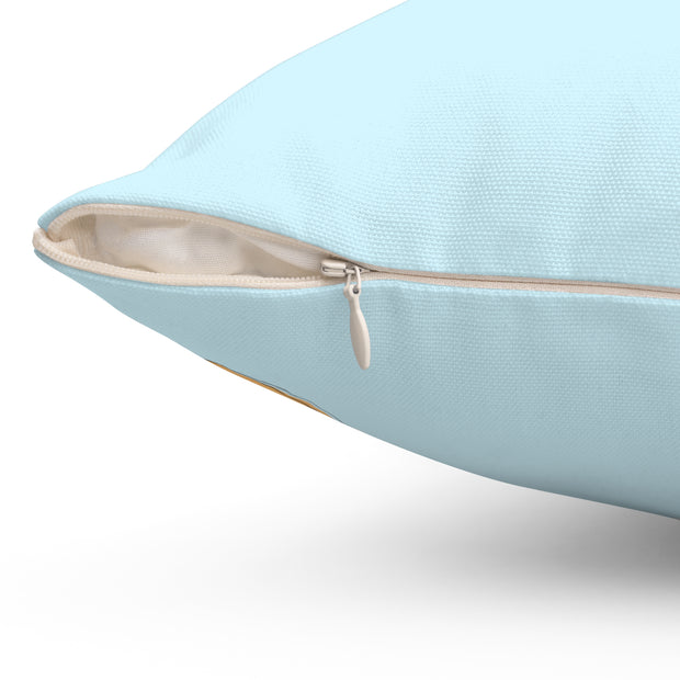 Hello Summer w/ Flip Flops & Pineapple - Spun Polyester Square Pillow