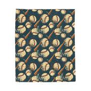 Baseball Theme Velveteen Plush Blanket - Cozy Sports Throw for Fans