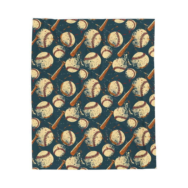 Baseball Theme Velveteen Plush Blanket - Cozy Sports Throw for Fans