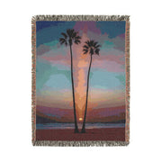 Tropical Sunset Woven Blanket - Cozy Home Decor for Beach Lovers