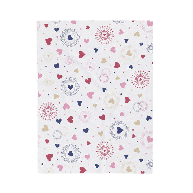 Cozy Heart Pattern Velveteen Plush Blanket - Ideal for Home Decor, Gifting, and Romantic Occasions