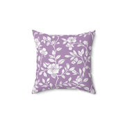 Floral Purple Square Pillow - Charming Decorative Cushion for Home Décor