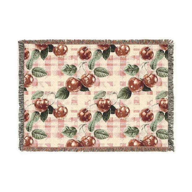 Cozy Cherry Blossom Woven Blanket - Perfect for Home Decor or Gifts